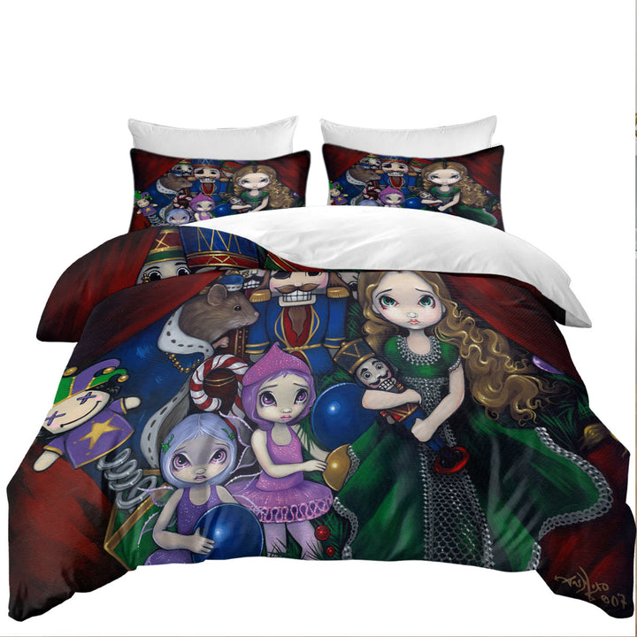 King Size Duvet Cover with Nutcracker Suite Christmas Ballet Fairy Tale