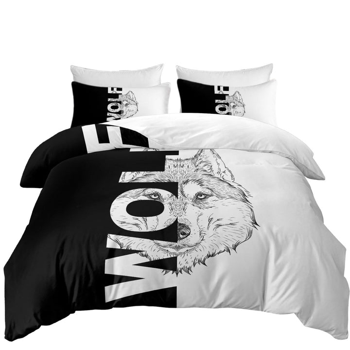 King Size Duvet Cover with Wolf