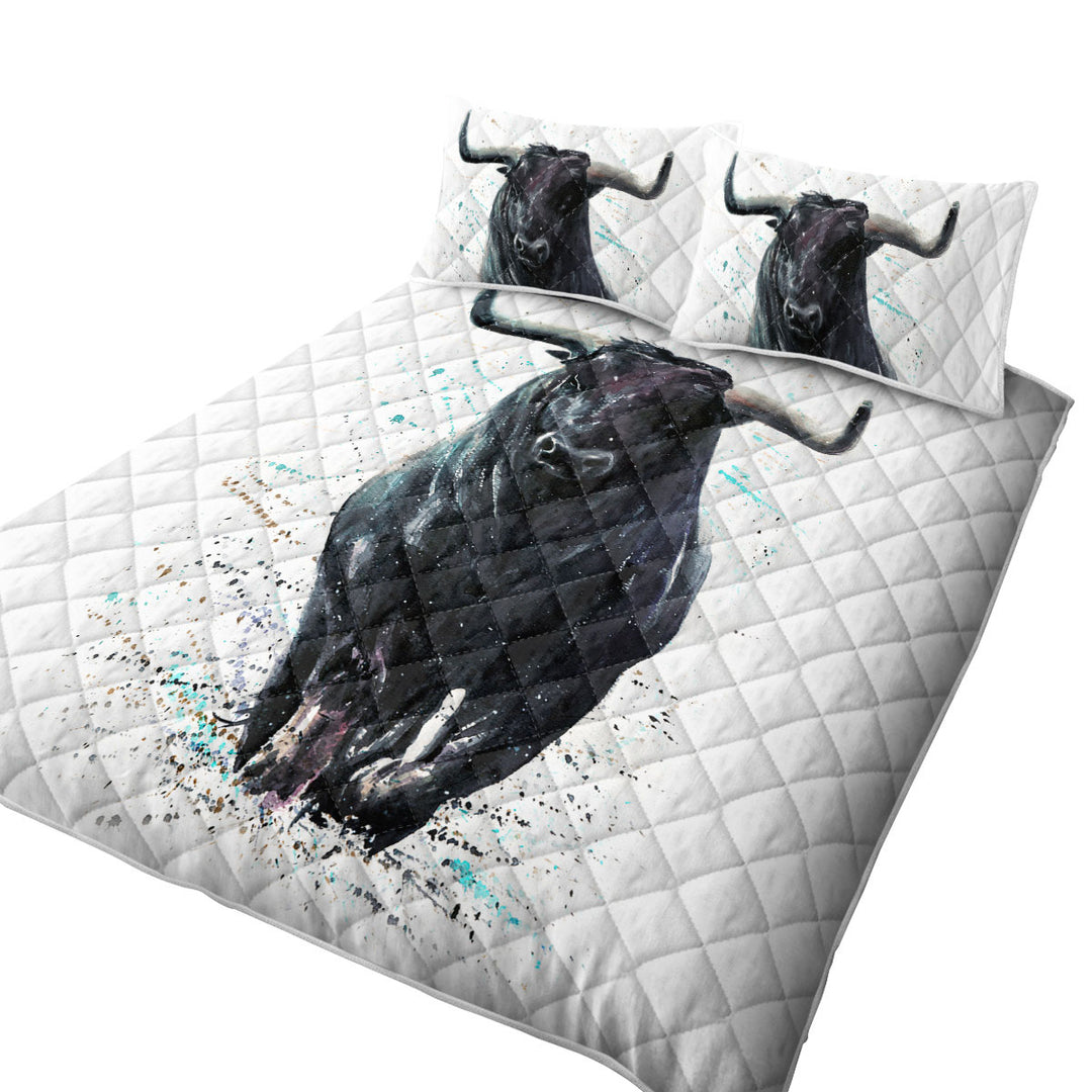 King Size Quilt Sets with Black Bull