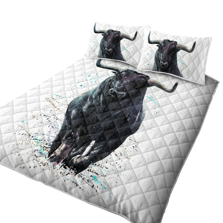 King Size Quilt Sets with Black Bull