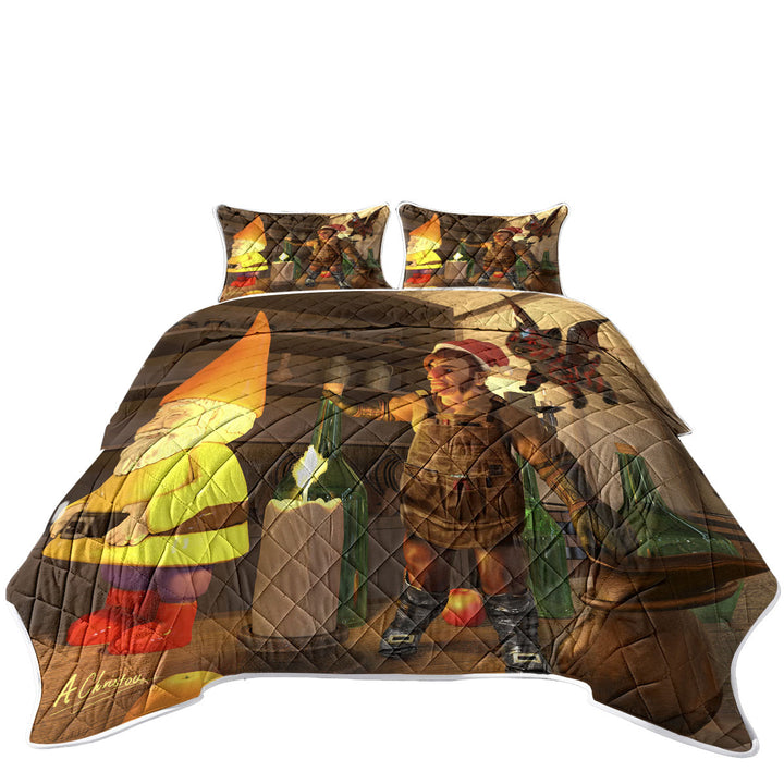 King Size Quilt Sets with Cool Fairy Clurichaun and Bat Cat