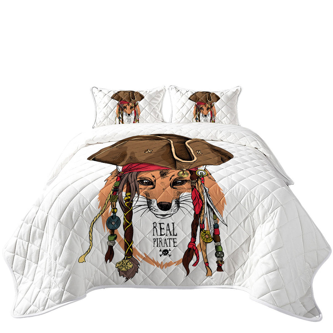 King Size Quilt Sets with Cool Pirate Fox