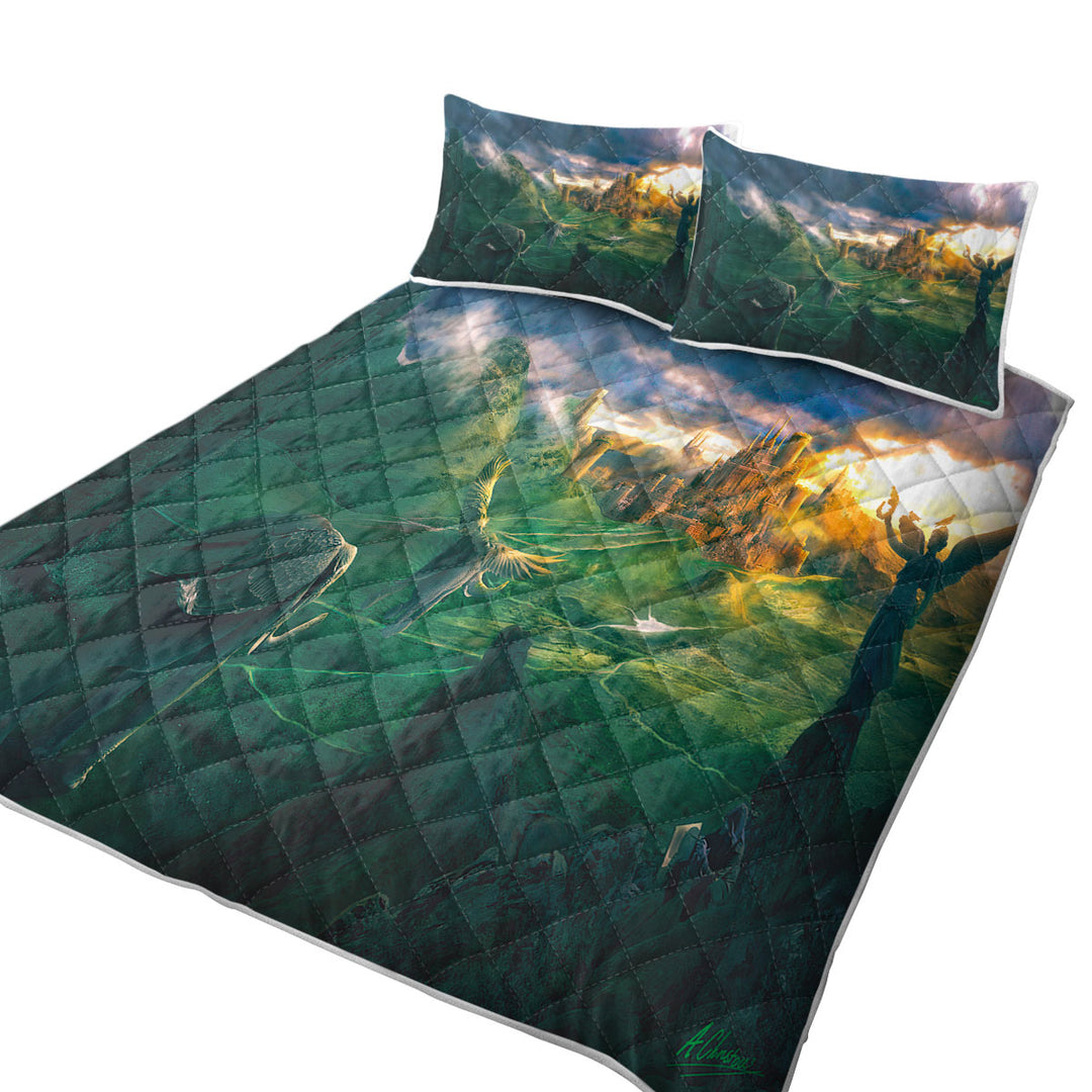 King Size Quilt Sets with Fantasy Art the Castle Highlands