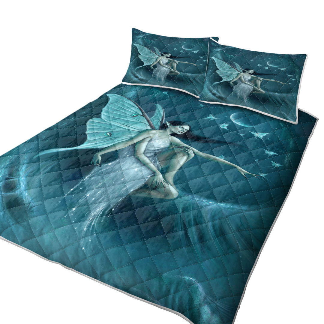 King Size Quilt Sets with Fantasy Art the Luna Moth Woman