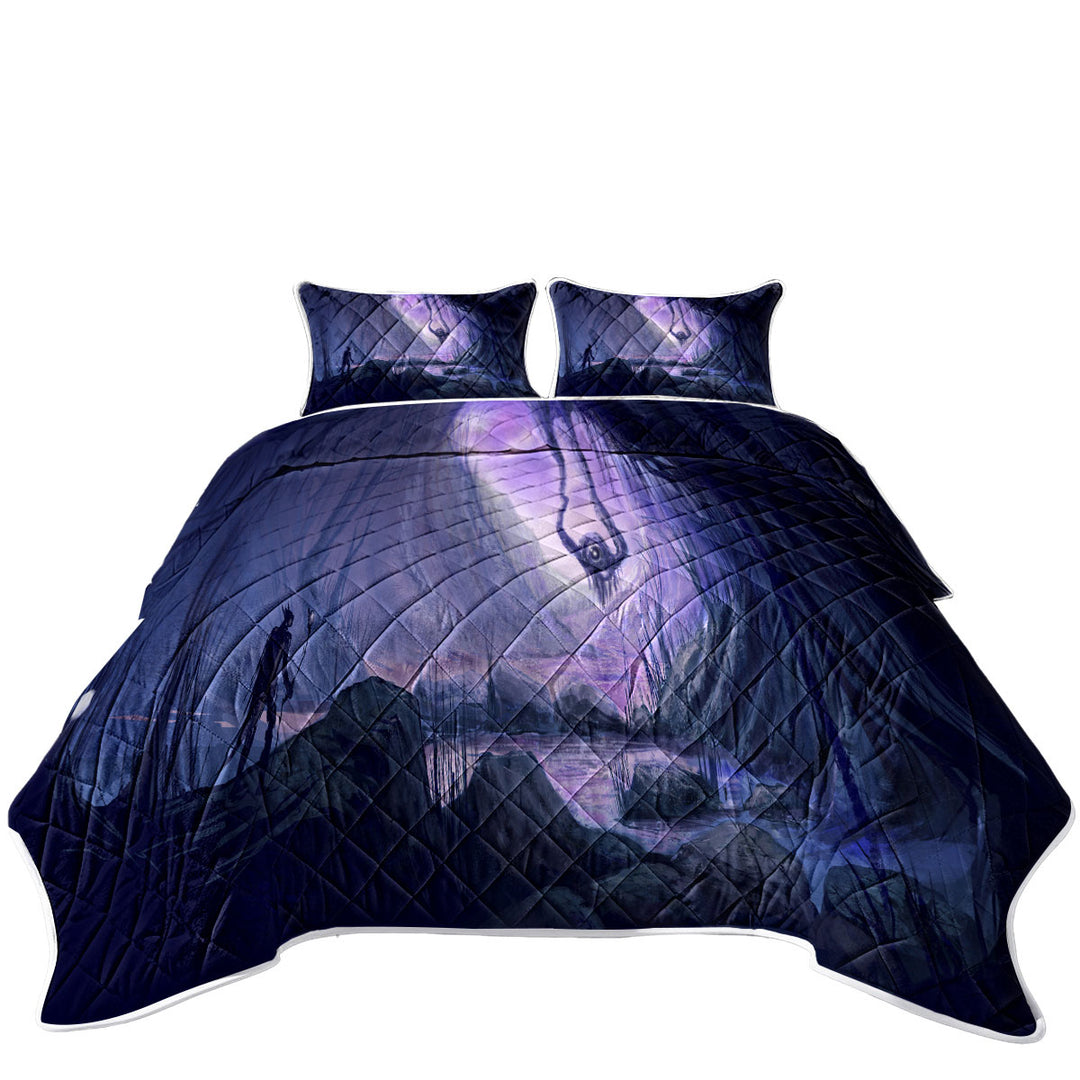 King Size Quilt Sets with Scary Art the Nightmare Marsh