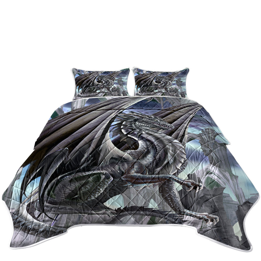 King Size Quilt Sets with The Black King Dragon