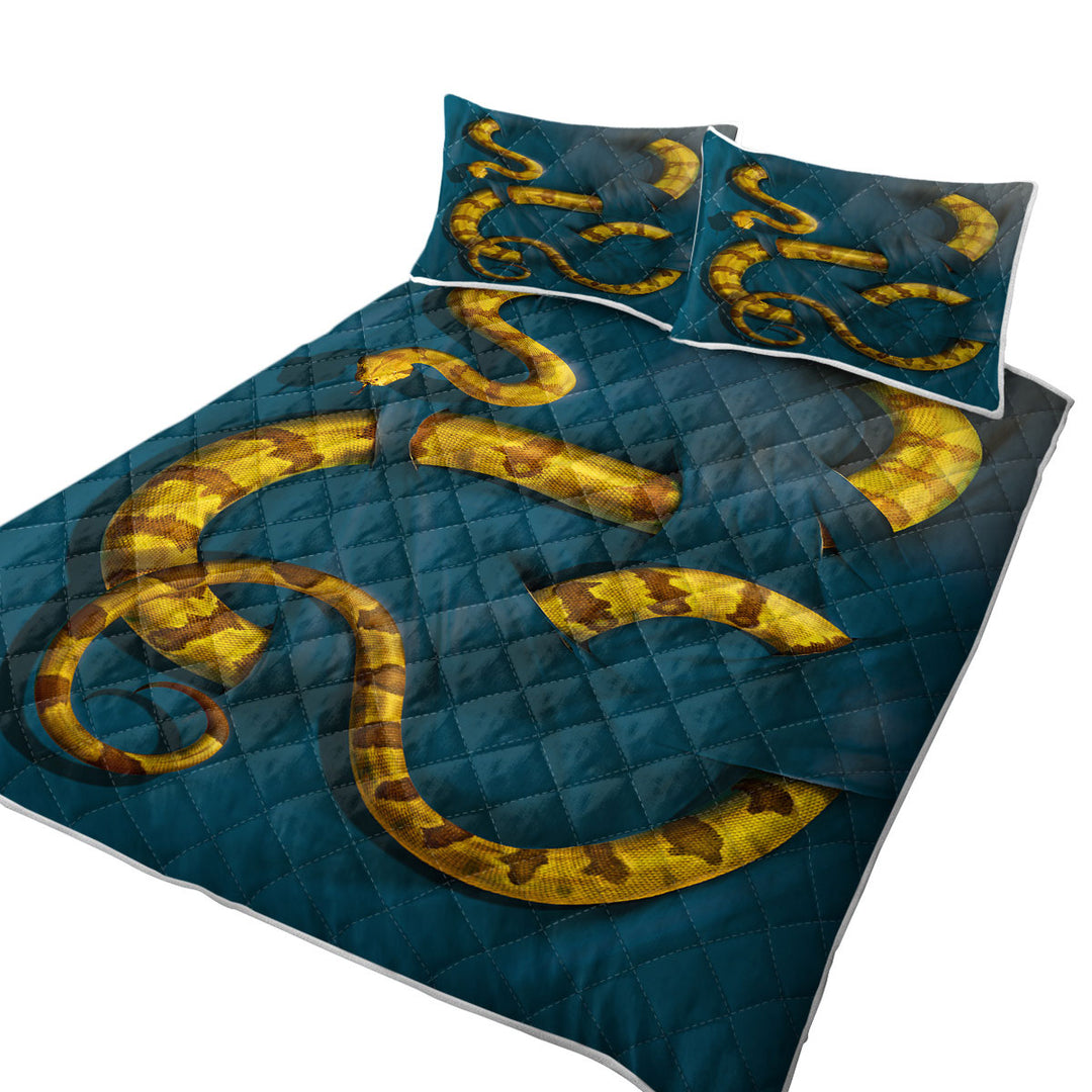 King Size Quilt Sets with Wild Animal Art Boa Constrictor Snake