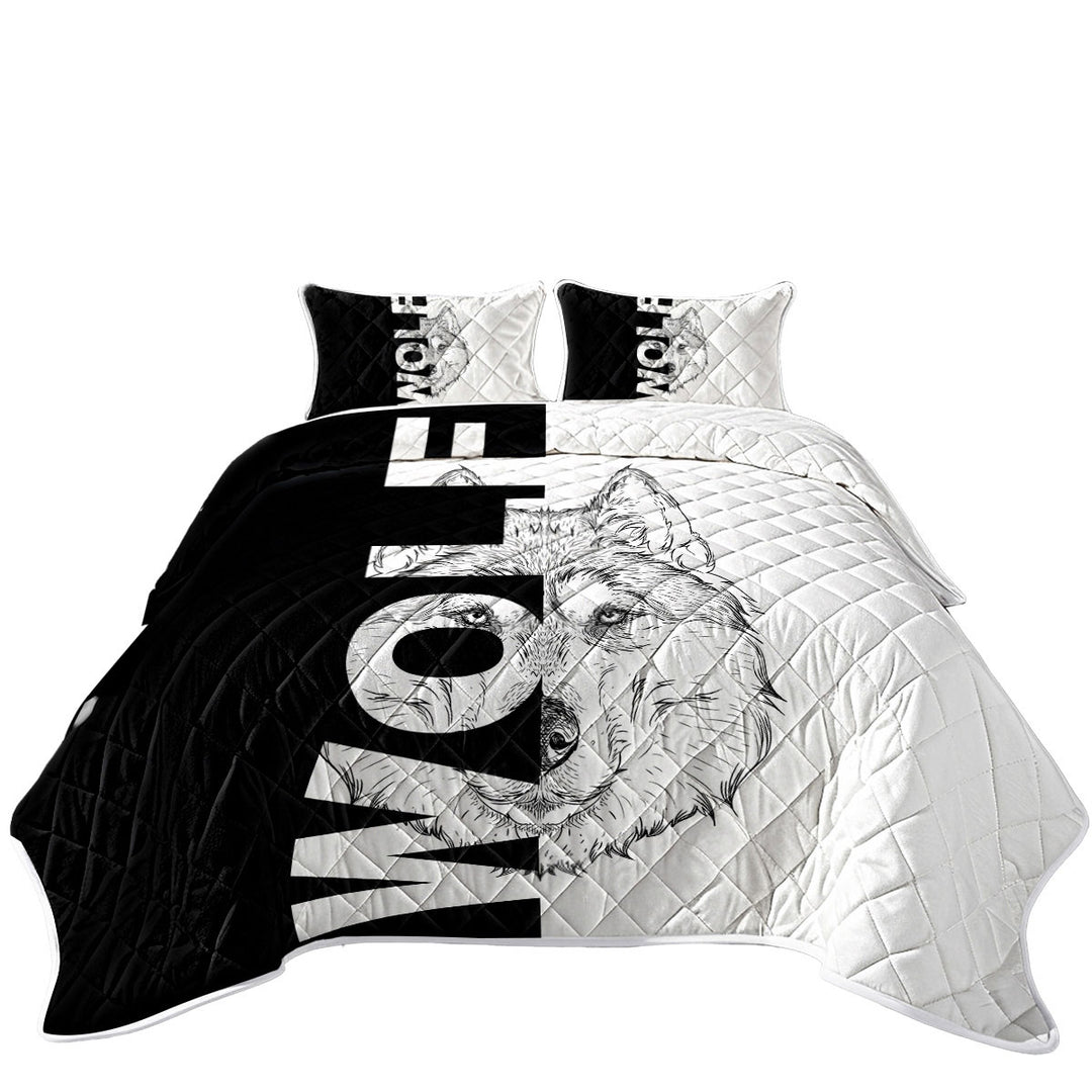 King Size Quilt Sets with Wolf