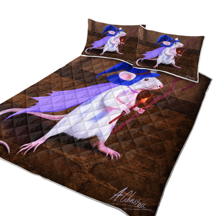 King Size Quilt with Cool and Cute Magus the Mouse Wizard