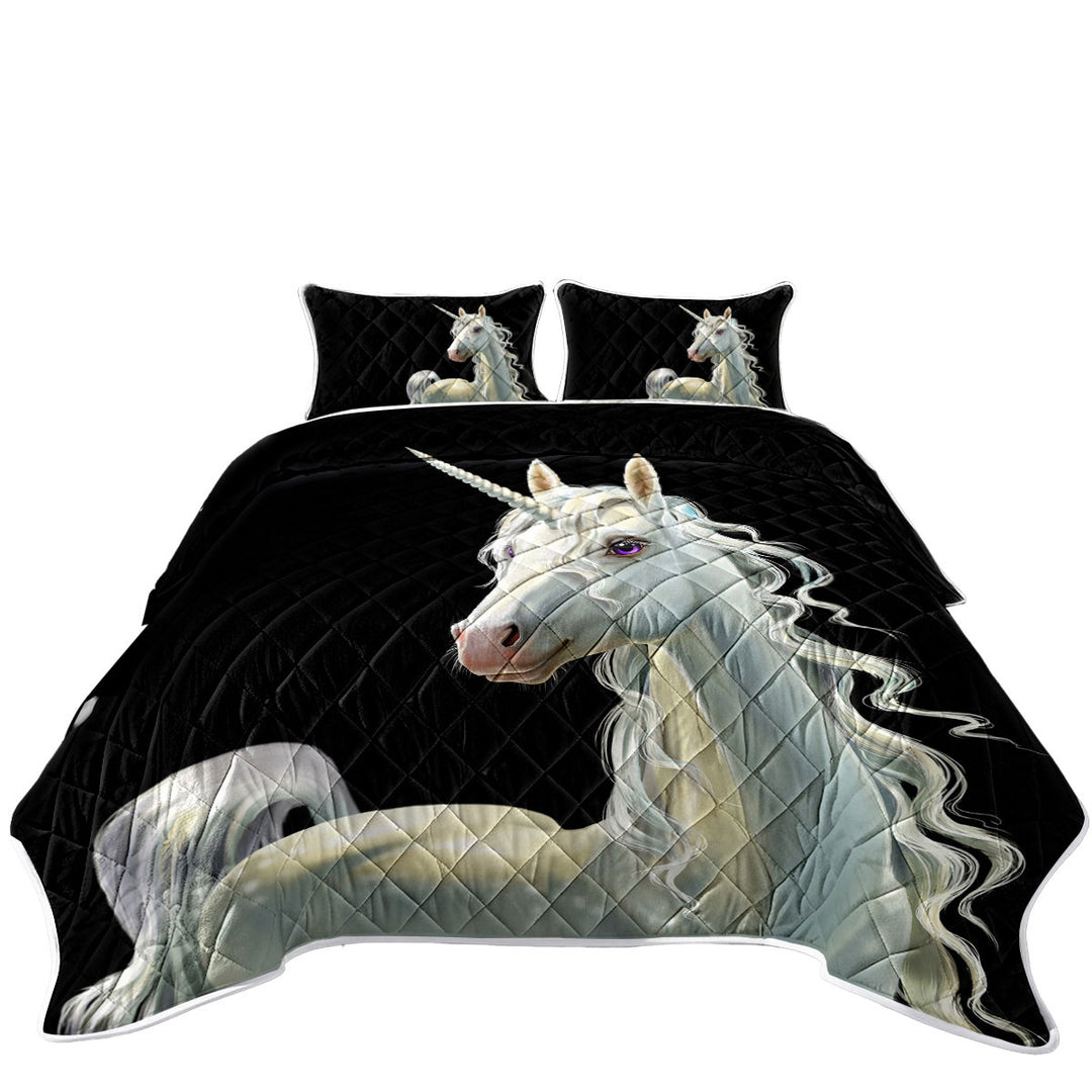 King Size Quilt with Handsome Unicorn