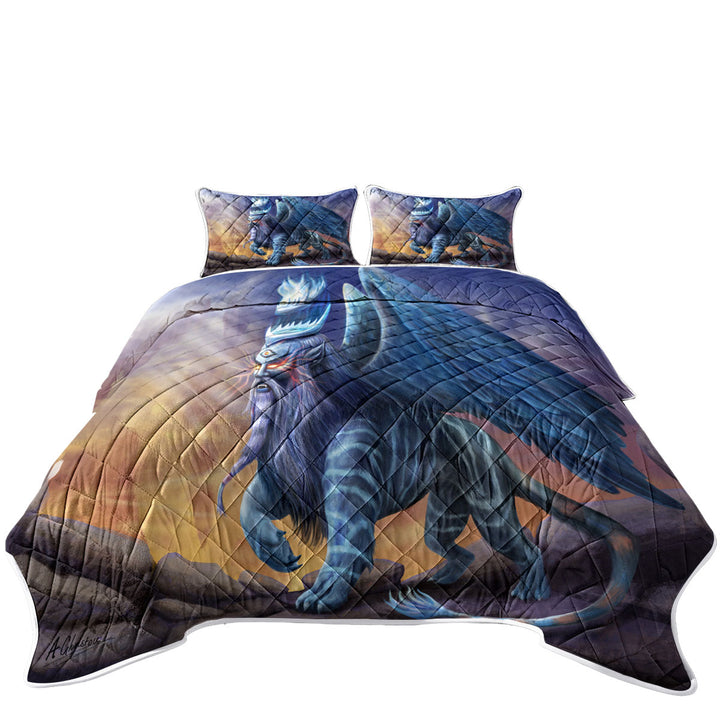 King Sphinx Cool Fantasy Dragon Creature Quilts