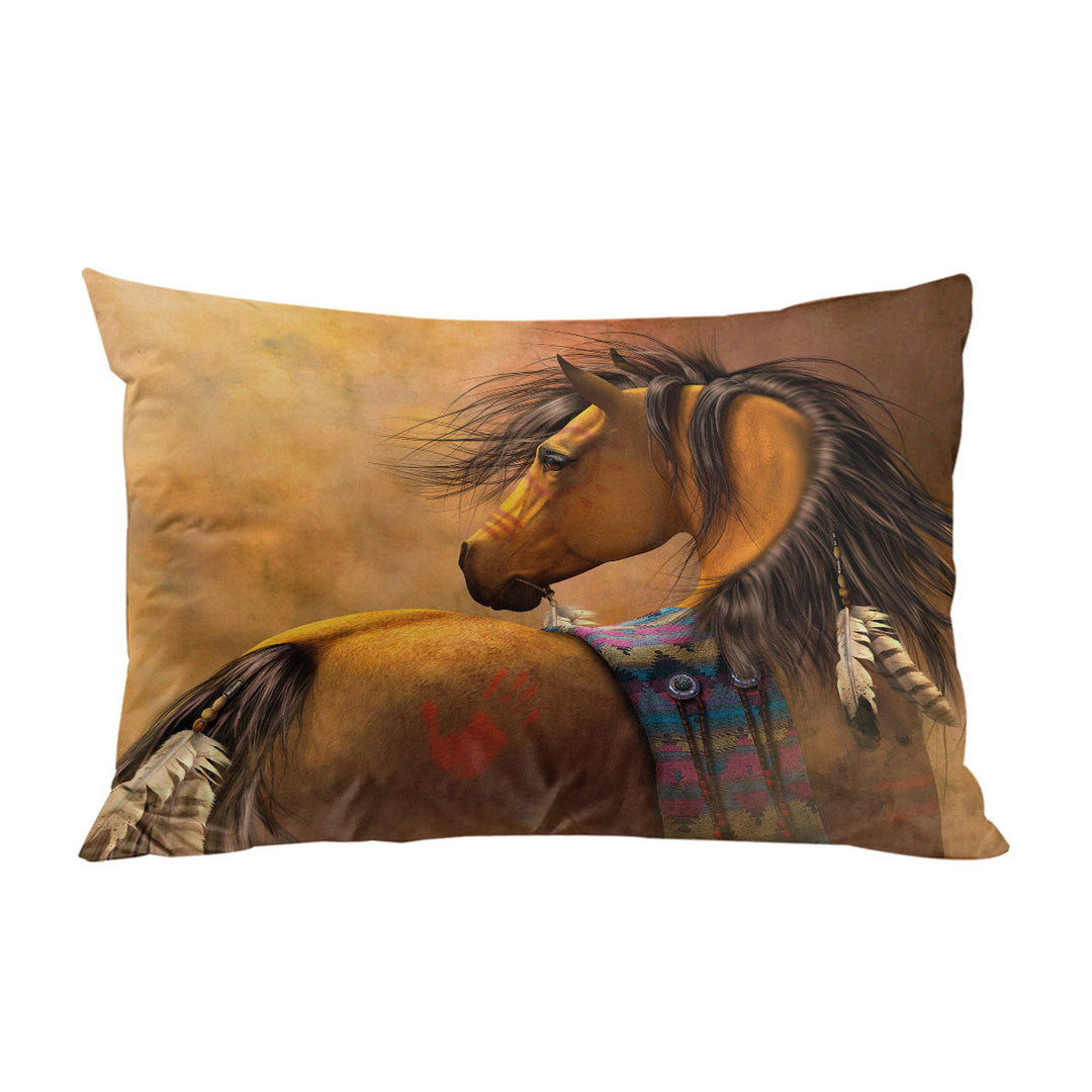 Kiowa Gold Native American Horse Pillow Cases