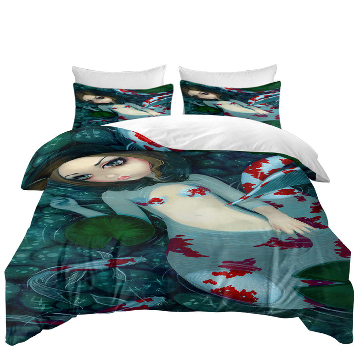 Koi Fish Pond Daydreaming Koi Mermaid Daybed Covers Sets