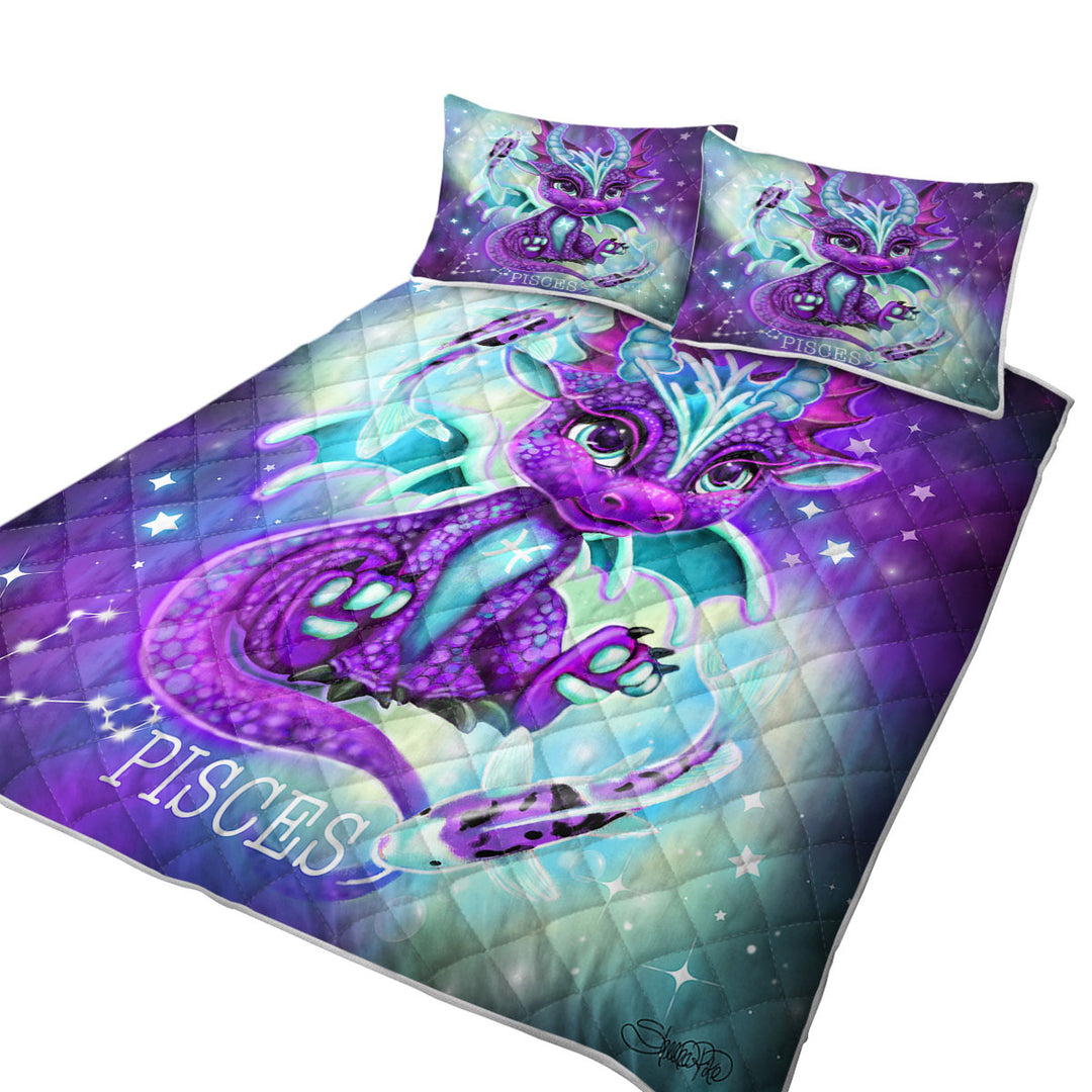 Koi Fish and Pisces Lil Dragon Coverlet