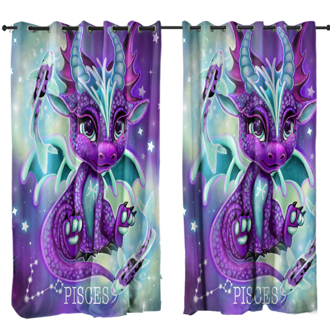 Koi Fish and Pisces Lil Dragon Curtains