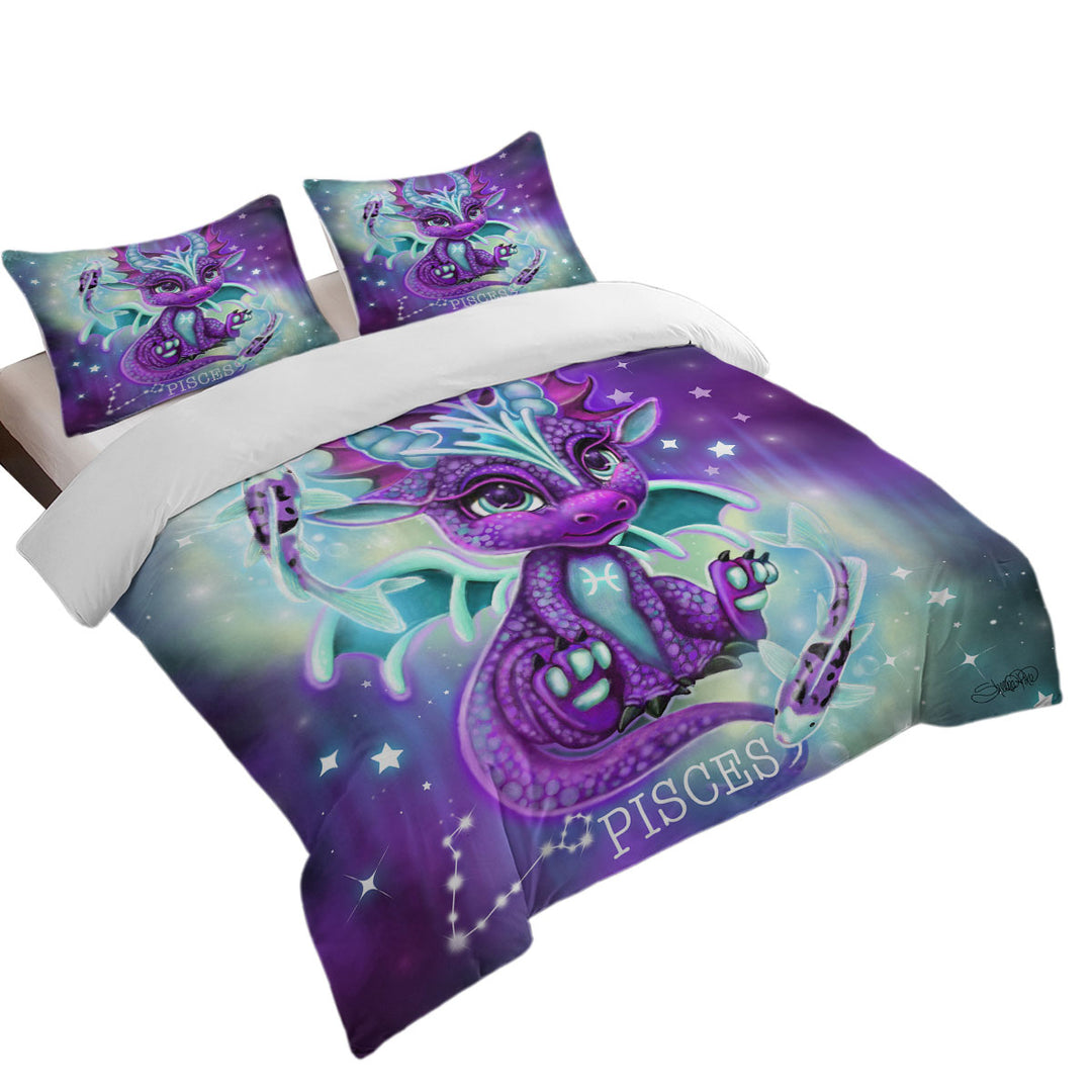 Koi Fish and Pisces Lil Dragon Duvet Covers