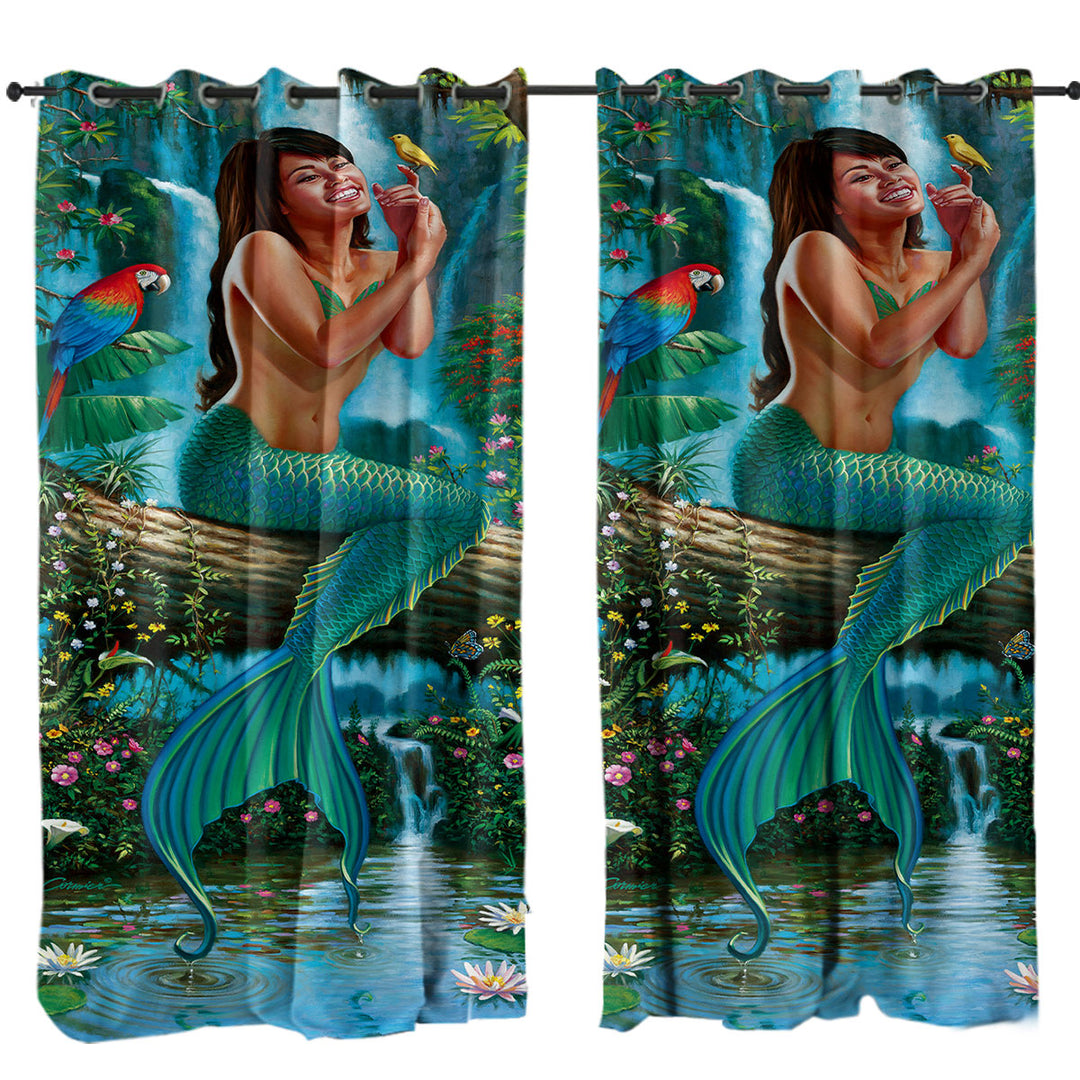 Land of Enchantment Mermaid in the Jungle Curtain