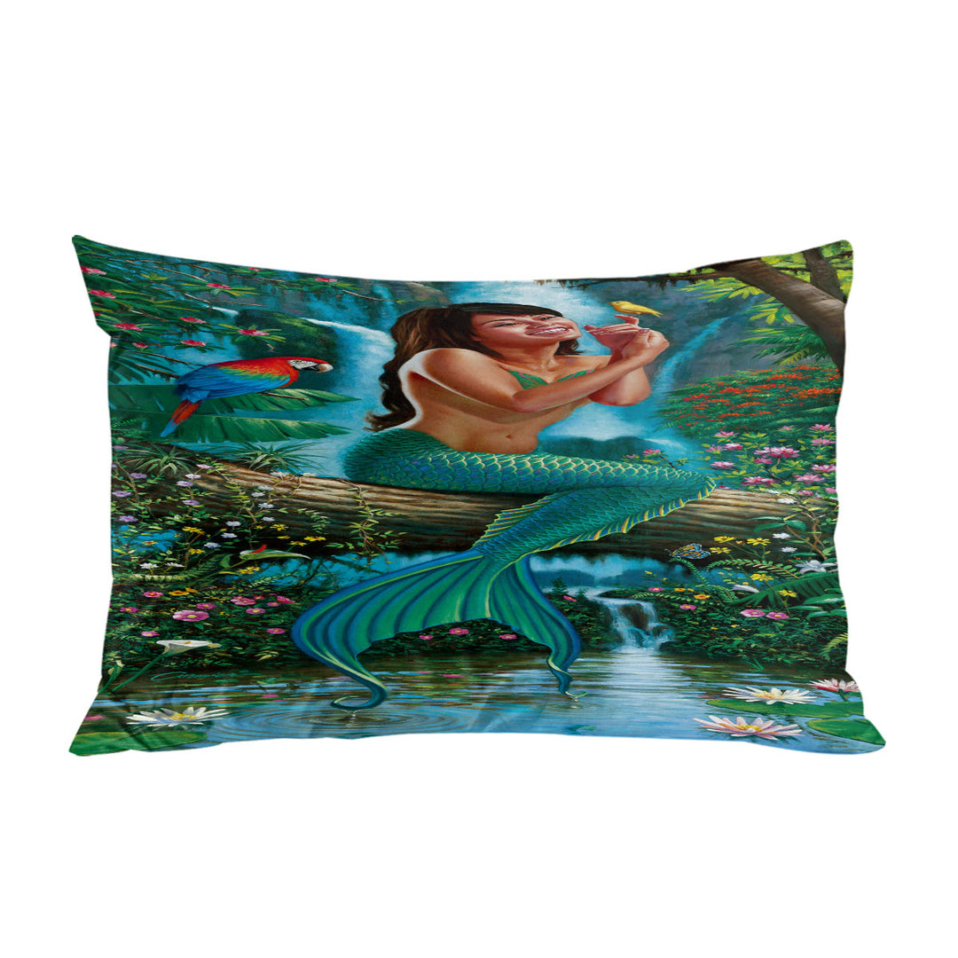 Land of Enchantment Mermaid in the Jungle Pillowcase