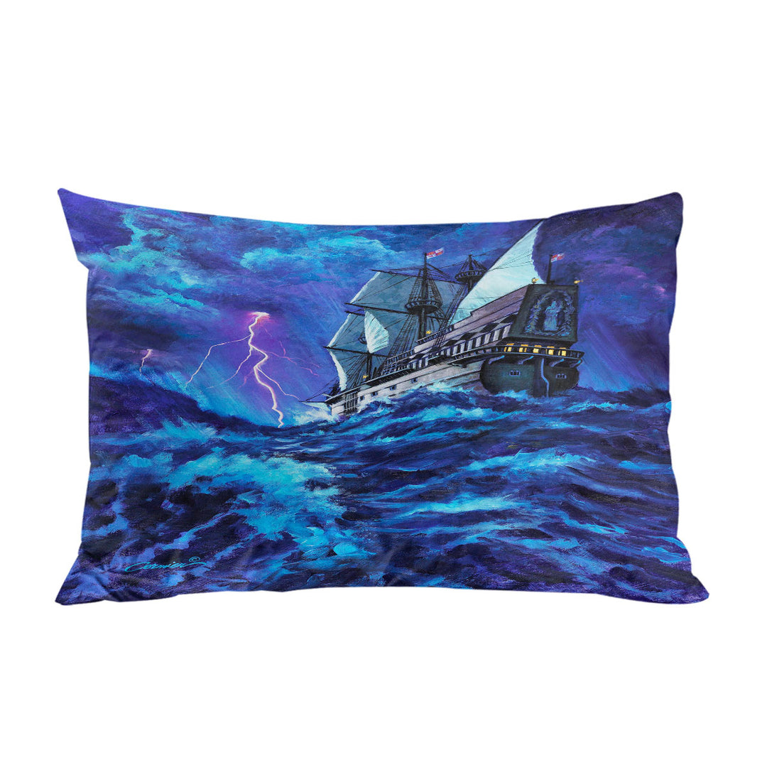 Last Voyage Stormy Ocean and Sailing Ship King Pillow Cases