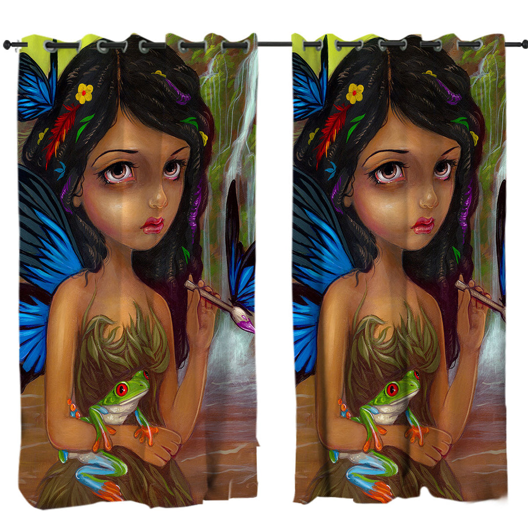 Lela the Rain Forest Artist Butterfly Fairy Curtains for Living Room