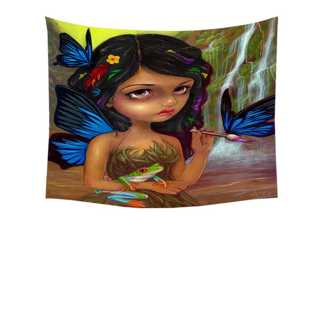 Lela the Rain Forest Artist Butterfly Fairy Tapestry