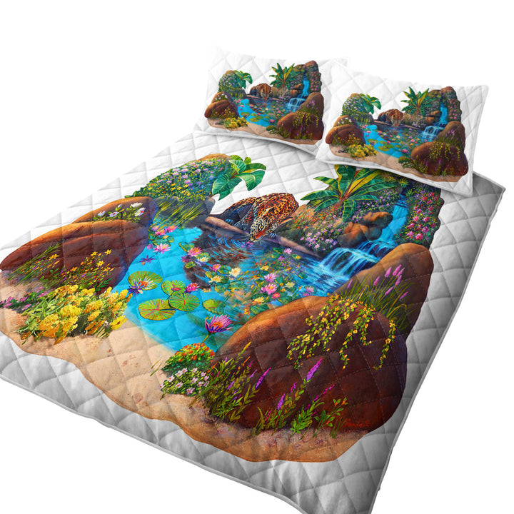 Leopard Tropical Watering Hole Coverlets