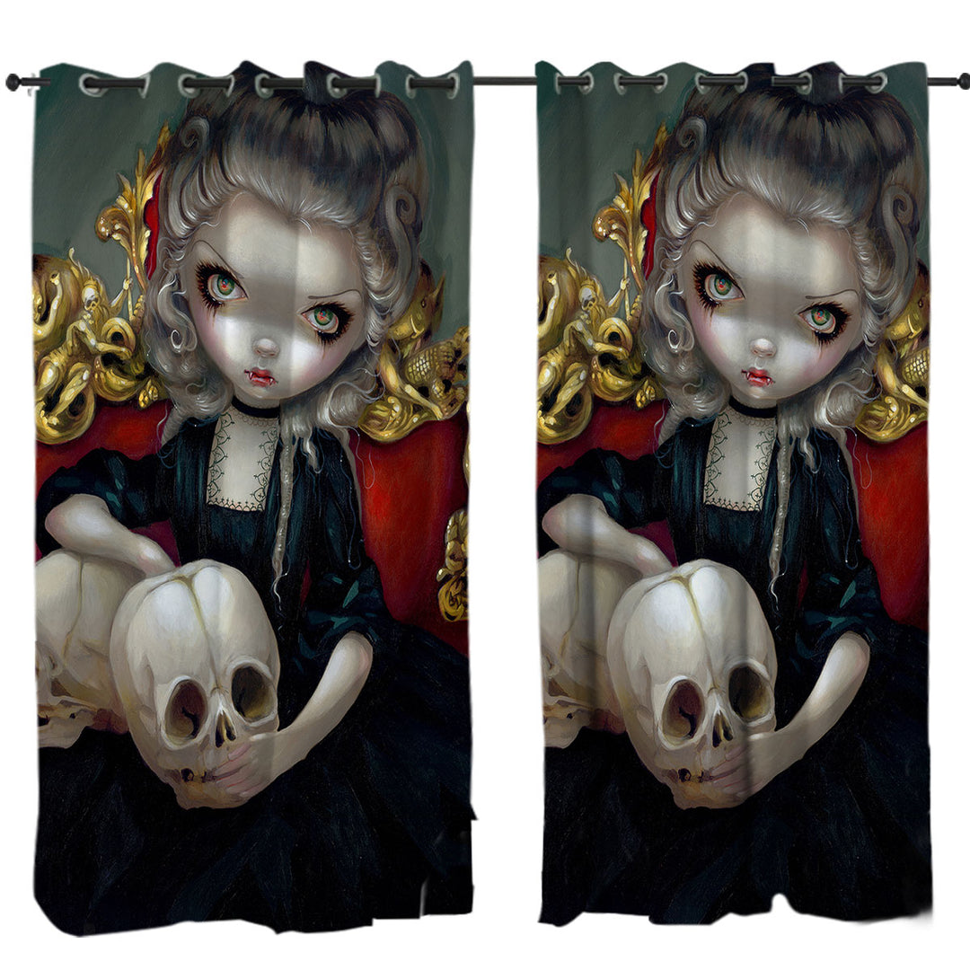 Les Vampires Les Cranes Vampire Maiden and Skulls Curtain