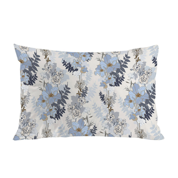 Light Blue and White Flowers Pillow Cases