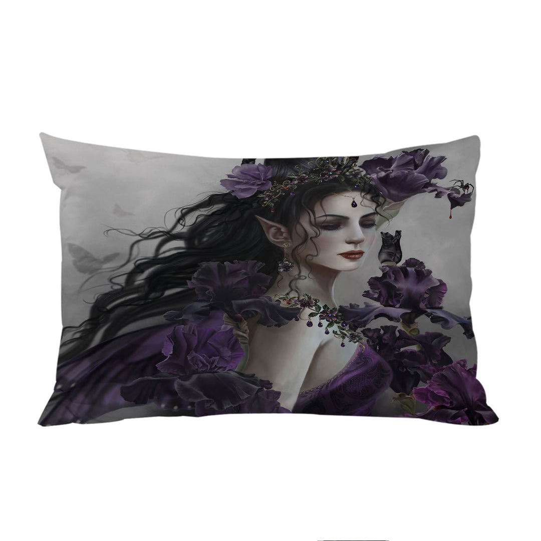 Liriel Portrait Beautiful Purple Elf Woman Pillowcase