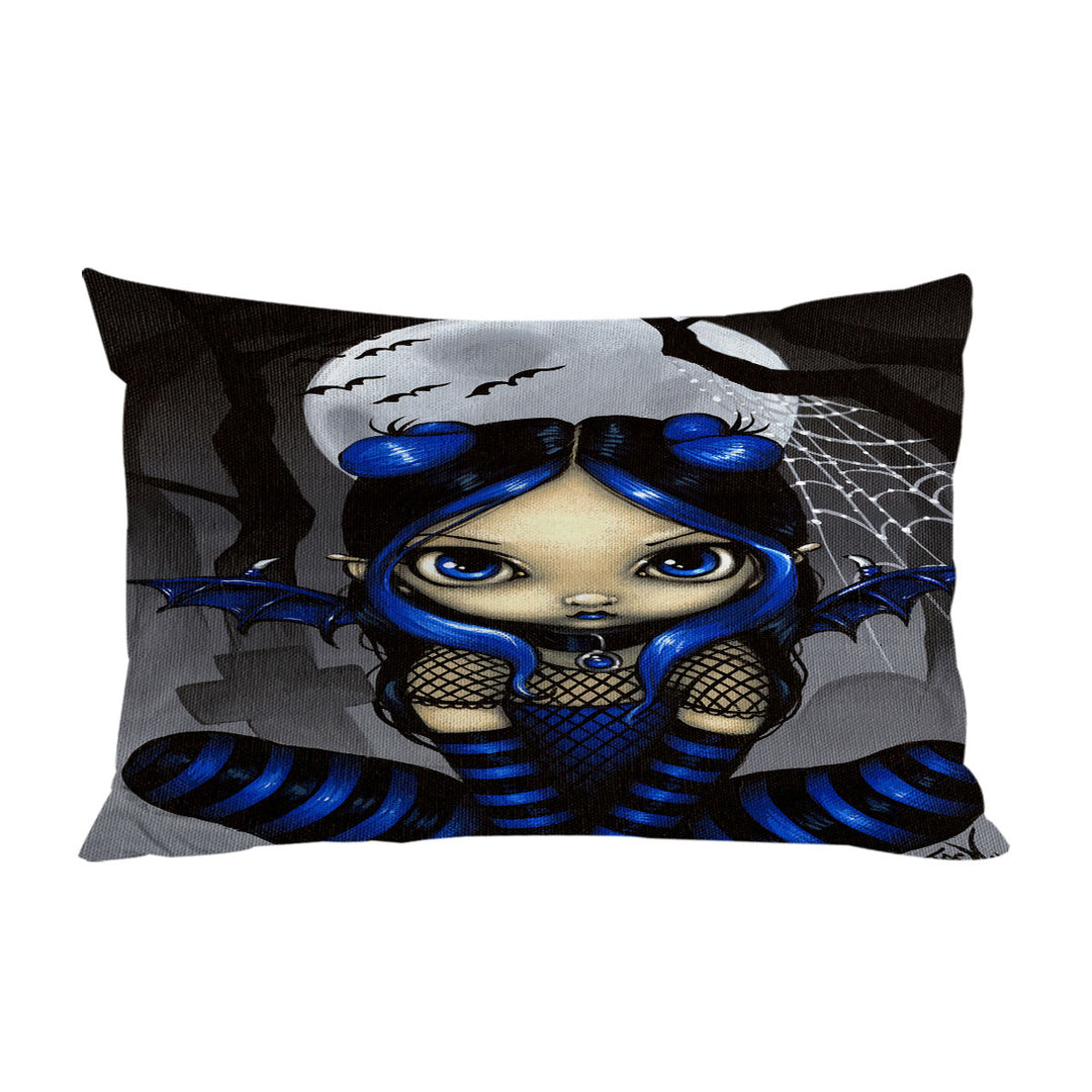 Little Batty Goth Girl and Bats Pillowcase