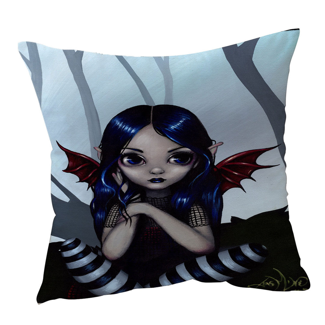 Lost_ But Not Worried Little Goth Fairy Cushion Cover