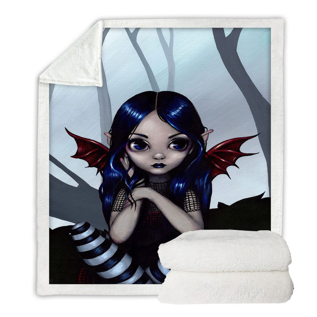 Lost_ But Not Worried Little Goth Fairy Sherpa Blanket