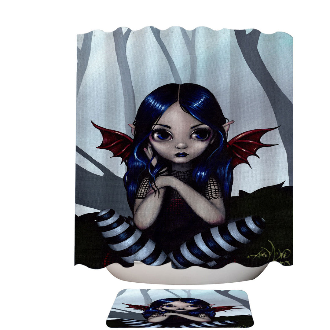 Lost_ But Not Worried Little Goth Fairy Shower Curtain