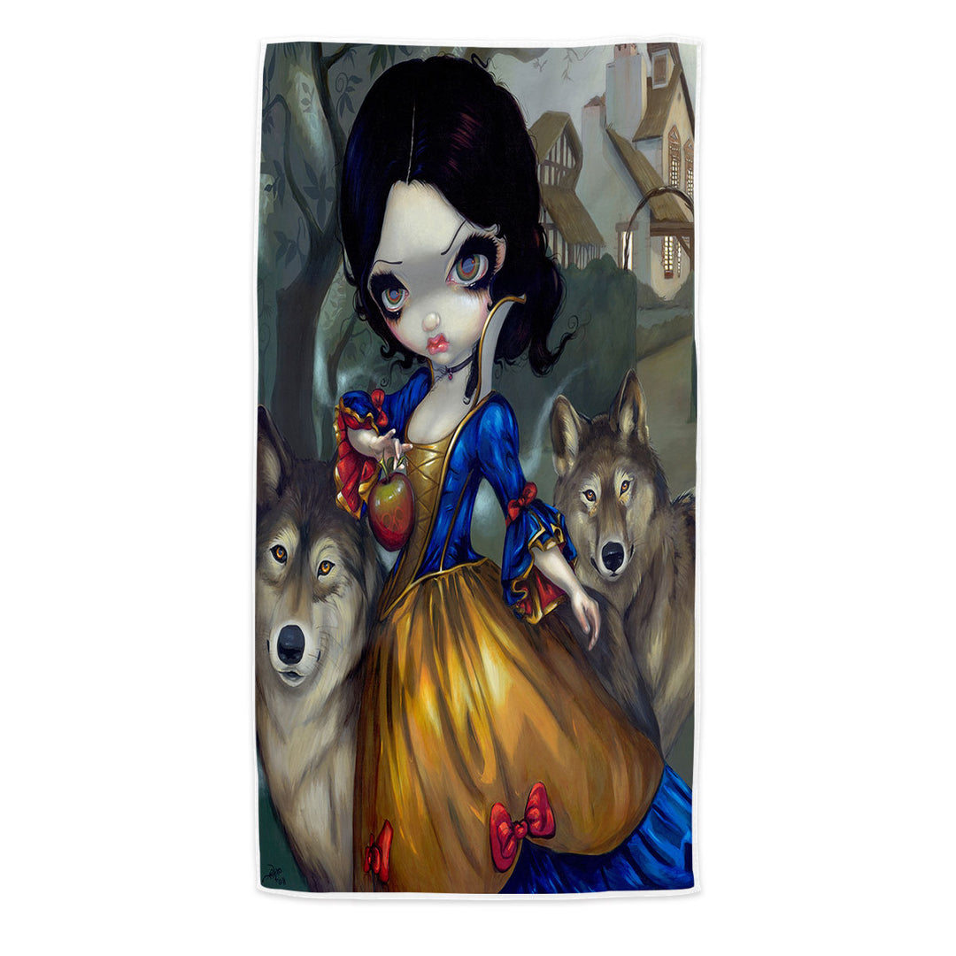 Loup Garou Cool Kids Fairytale Snow White Wolves Microfiber Beach Towel