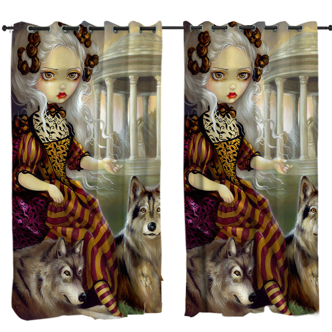 Loup Garou the Temple Beautiful Maiden and Wolves Curtain