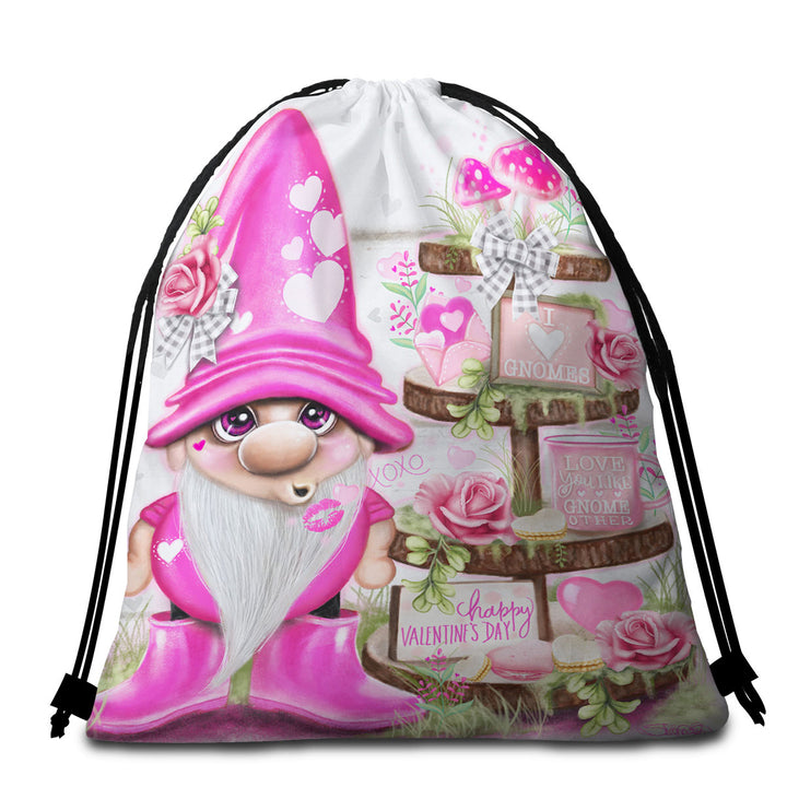 Love Beach Towels and Bags Set Pink Valentine Lil Gnome