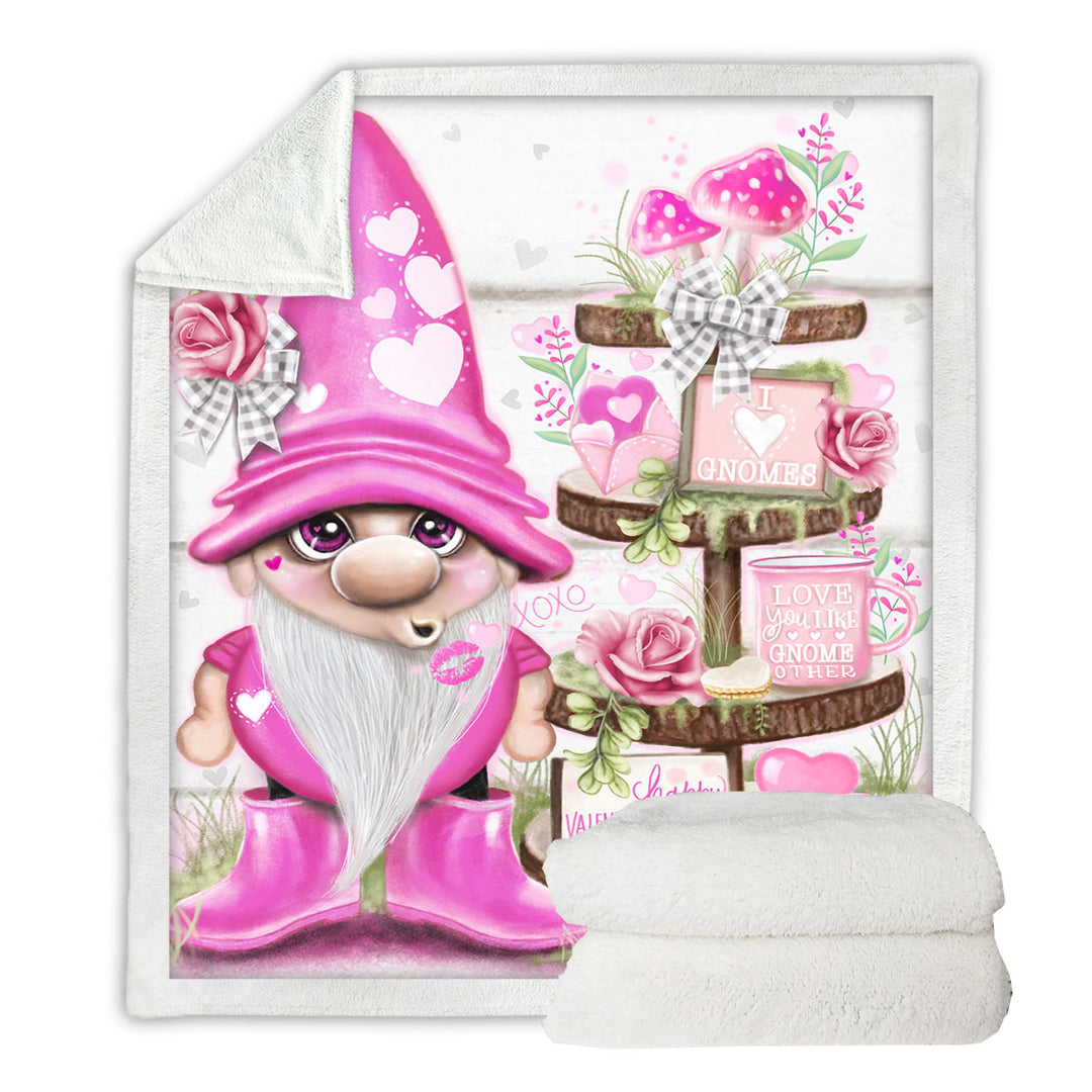 Love Fleece Blankets Pink Valentine Lil Gnome