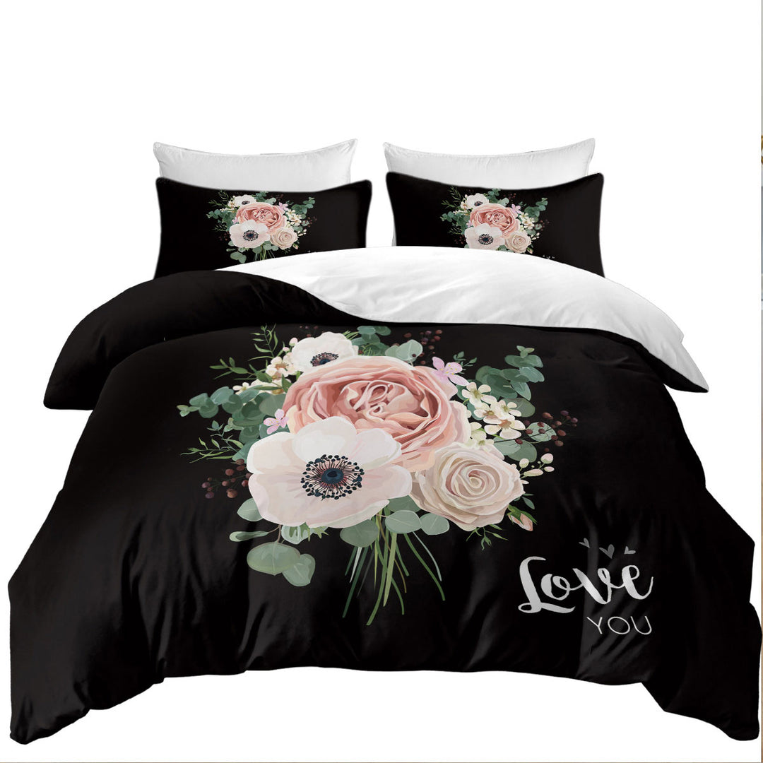 Love You White Flowers Bouquet Donna Covers