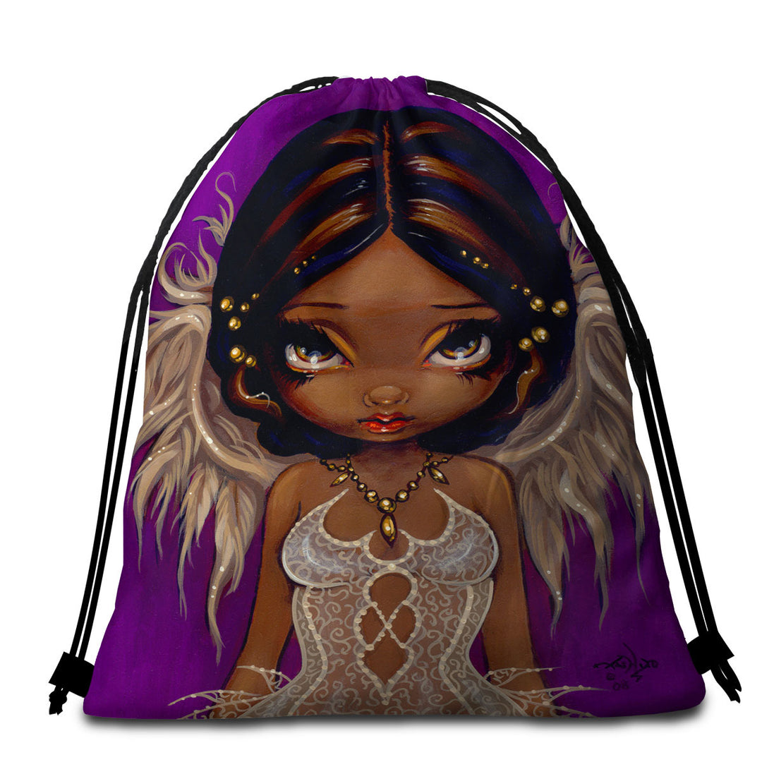 Lovely Beach Towel Pack Eyes Angelic Beautiful Big Eyes Fairy