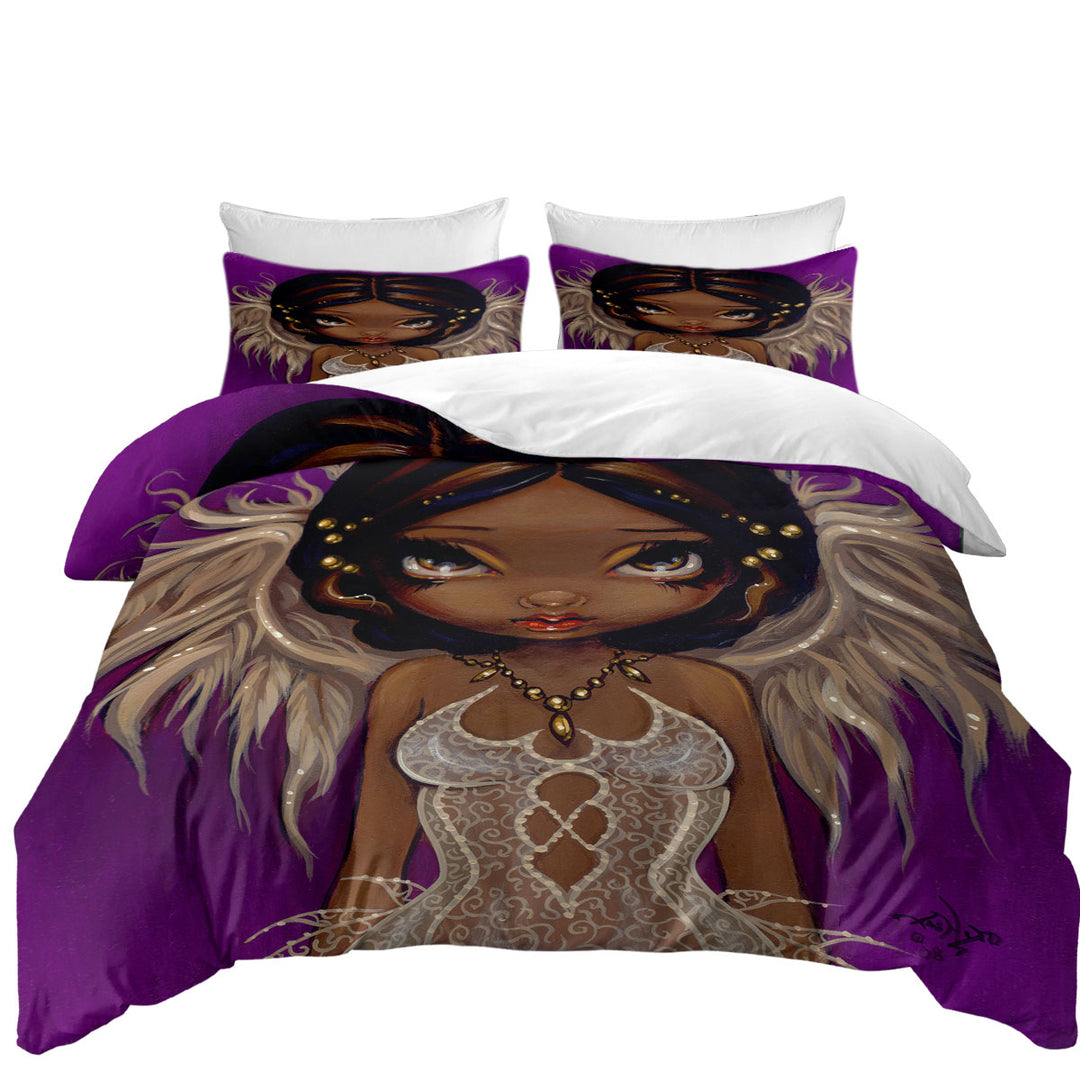 Lovely Eyes Angelic Beautiful Big Eyes Fairy Queen Size Duvet Cover