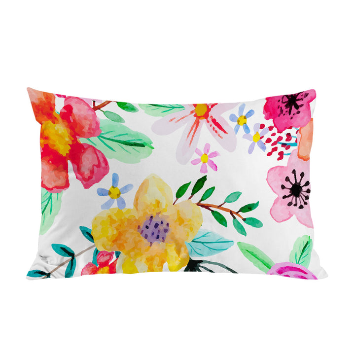 Lovely Modest Painting Colorful Flowers Pillow Cases