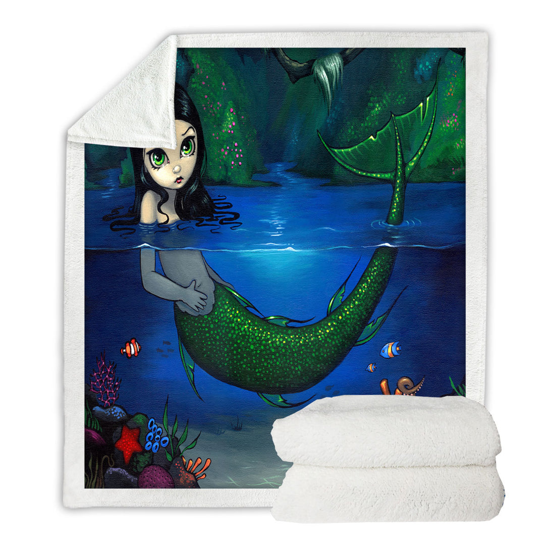 Lovely Painting Mermaid Couch Throws