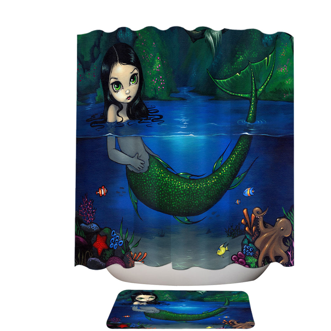 Lovely Painting Mermaid Shower Curtains