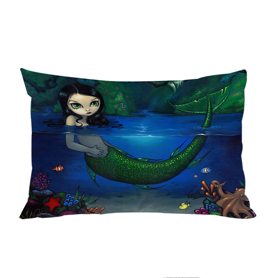 Lovely Painting Mermaid in Her Grotto Pillowcase