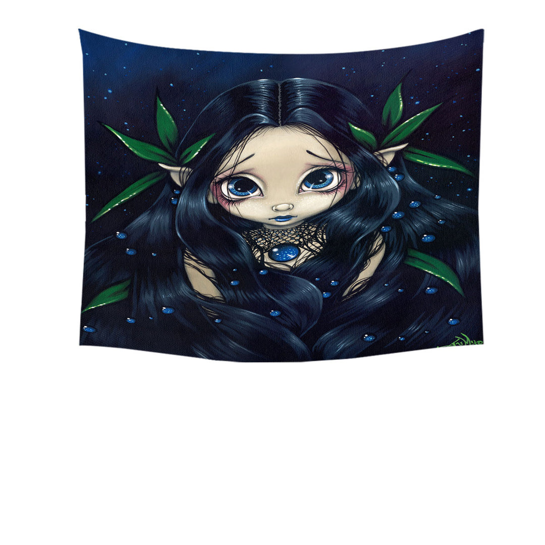 Lovely Wall Decor is the Night Dark Raven Hair Elf Fairy Tapestry