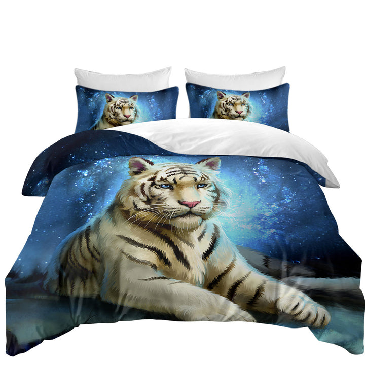 Lovely White Tiger Art Quilt Cover Sets