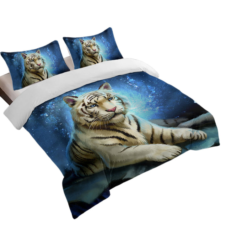 Lovely White Tiger Art Twin xl Duvet Covers