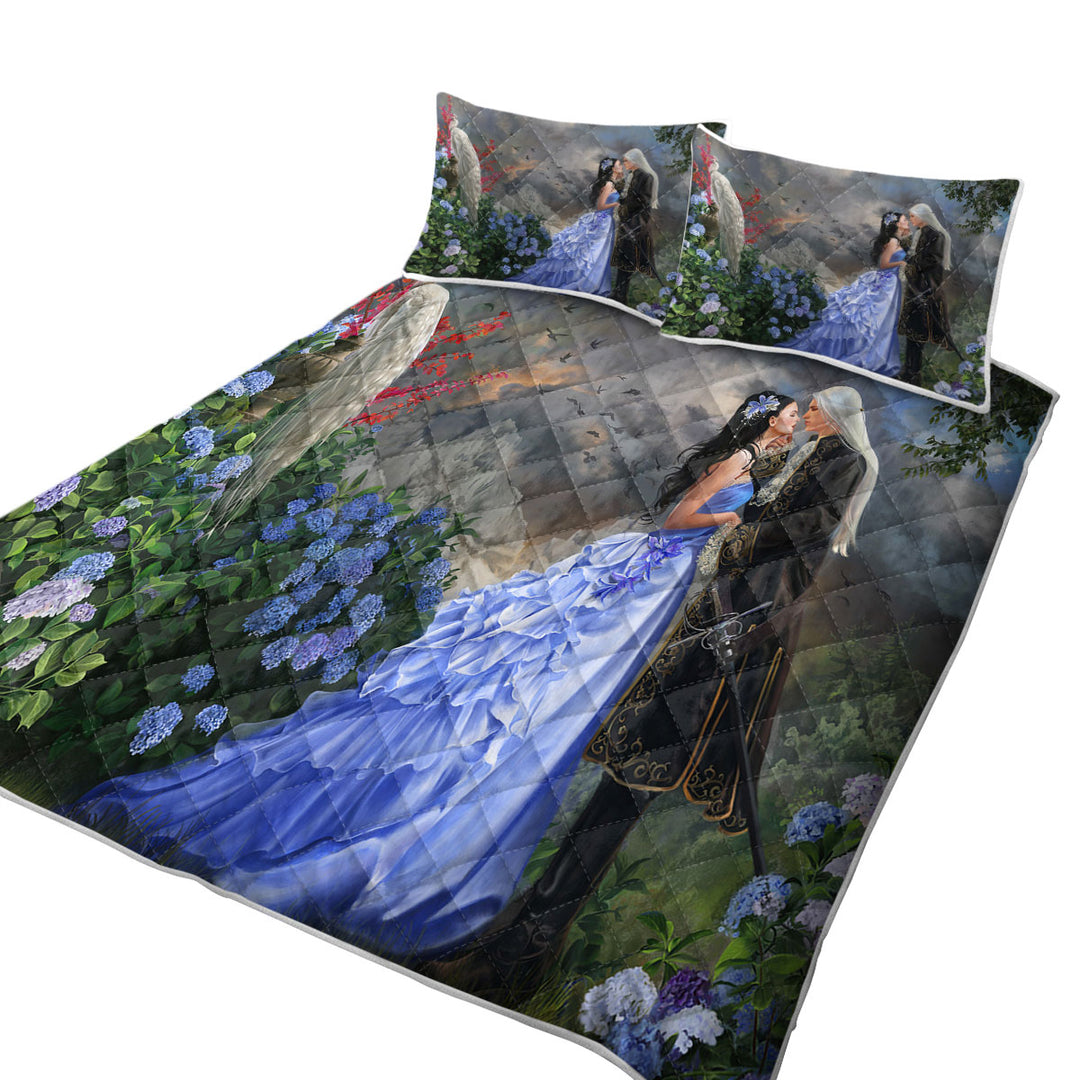 Lovers Fantasy Art Prince and Princess Coverlet