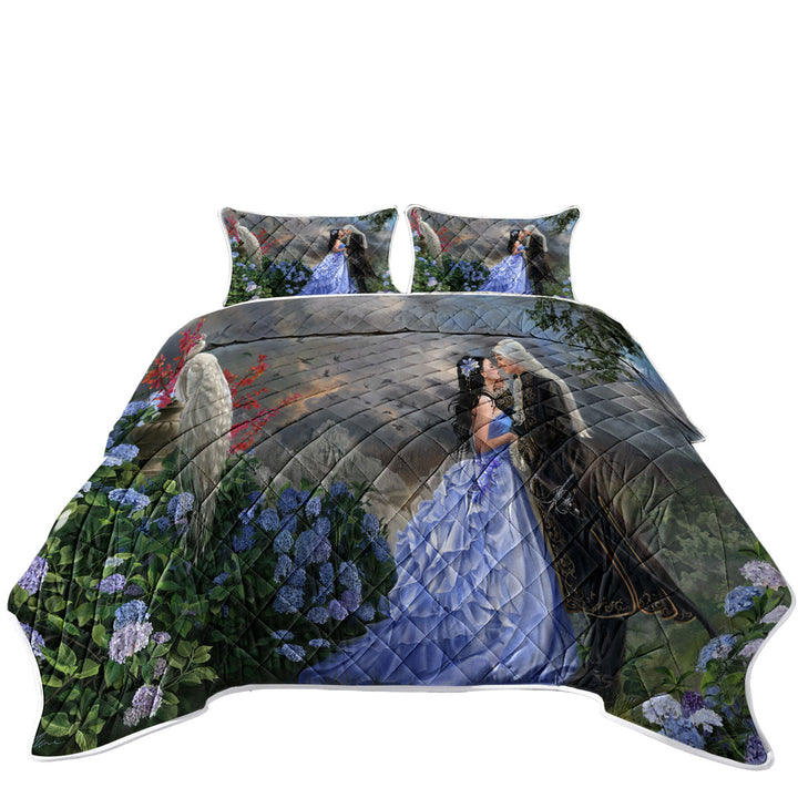 Lovers Fantasy Art Prince and Princess King Size Quilt