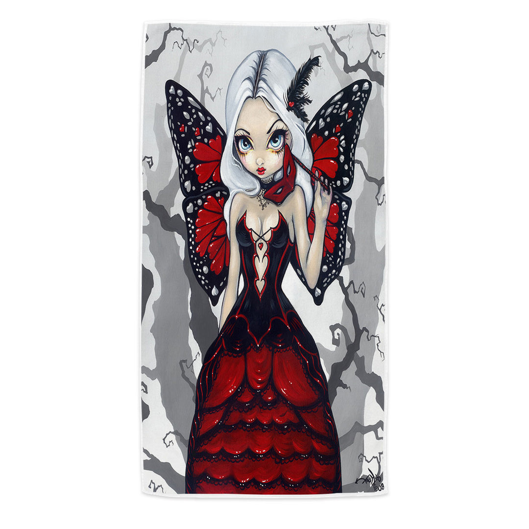 Luxurious Red Ball Gown Fairy Valentine Masquerade Beach Towel